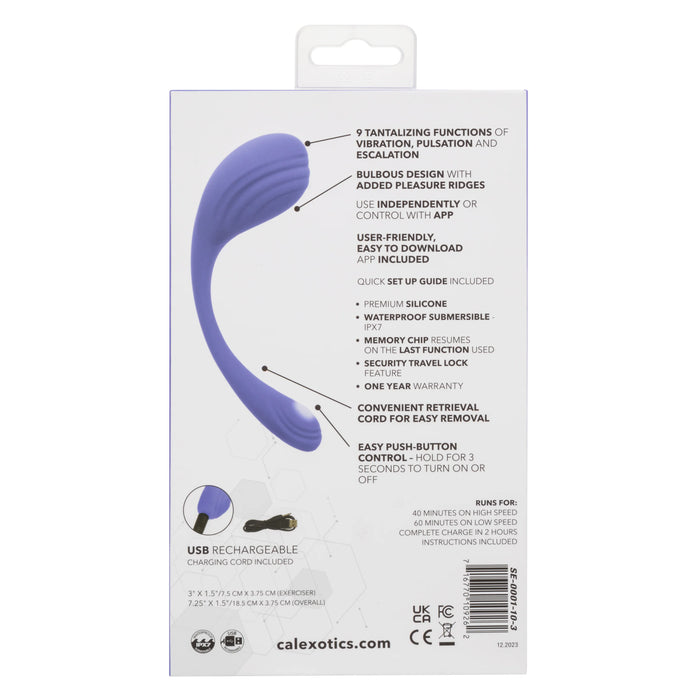 CalExotics Connect Kegel Exerciser Rechargeable Silicone App Compatible Stimulator with Remote - Purple