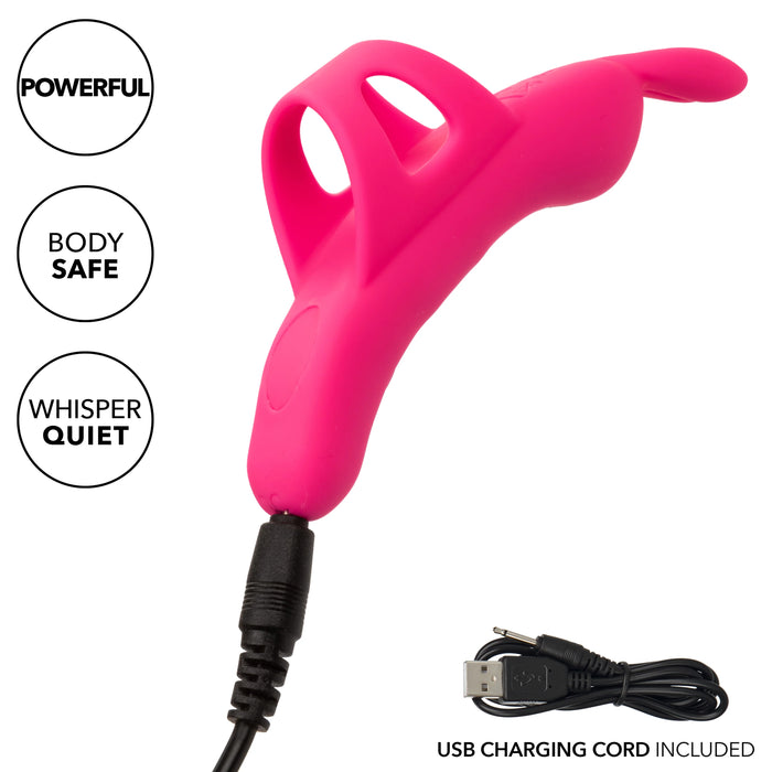 Neon Vibes The Flirty Vibe Rechargeable Silicone Finger Vibrator - Pink