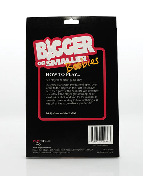Bigger or Smaller Boobs Card Game