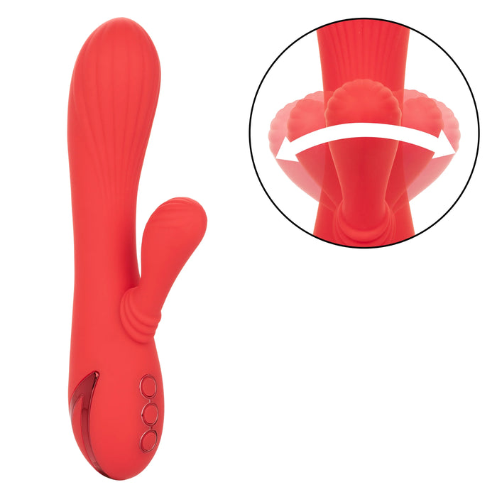 California Dreaming Palisades Passion Rechargeable Silicone Rabbit Vibrator - Red