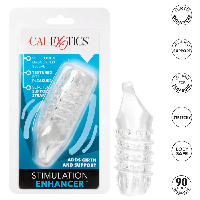 Stimulation Enhancer Textured Penis Sleeve 4.25in - Clear