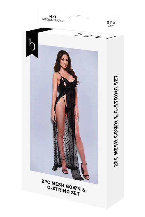 BLW3222 2PC MESH GOWN & G-STRING SET