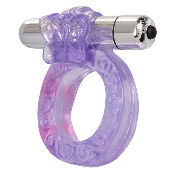 Calexotics Intimate Butterfly Ring Multispeed Micro Stimulator With Erection Enhancer Purple