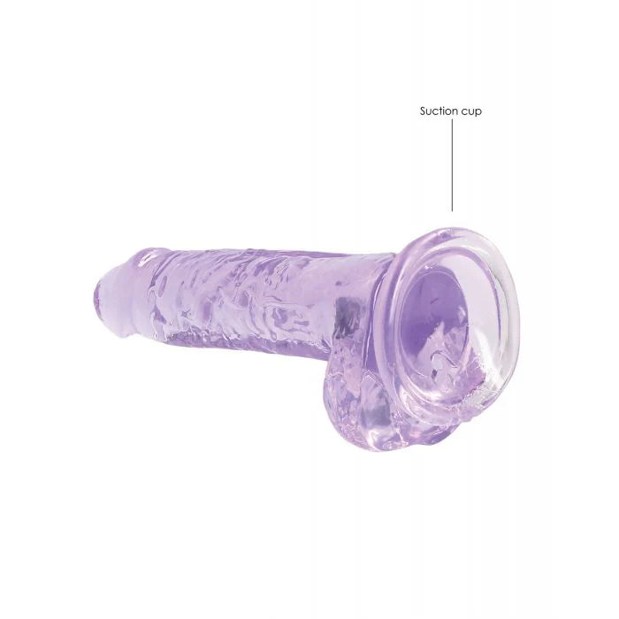 Crystal Clear 7'' Dildo w/Balls - Purple