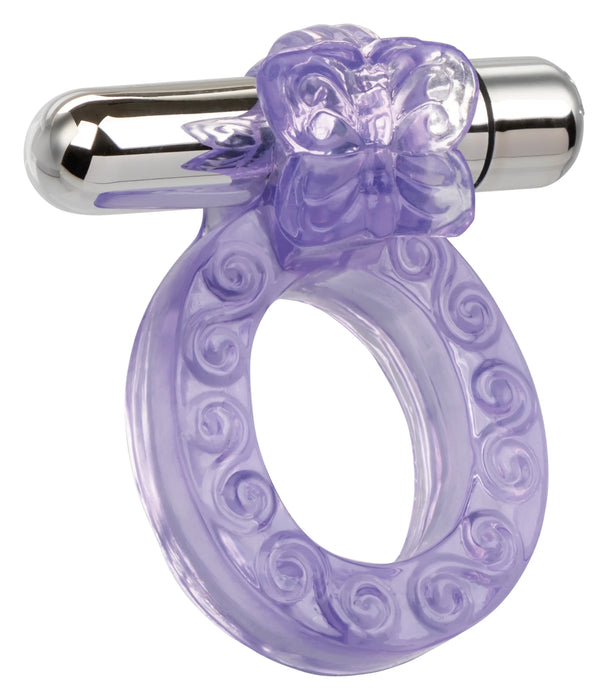Calexotics Intimate Butterfly Ring Multispeed Micro Stimulator With Erection Enhancer Purple