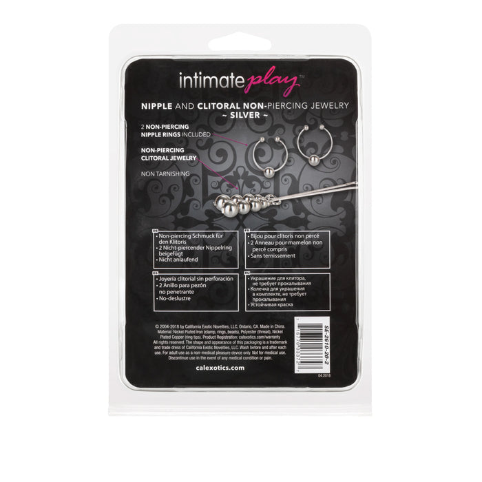 Intimate Play - Nipple and Clitoral Non-Piercing Body Jewelry - Silver