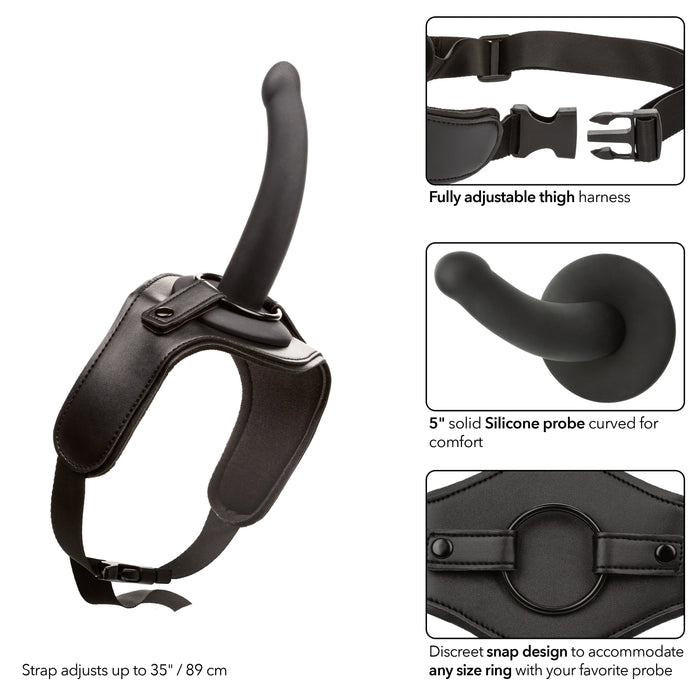 Onyxxx Thigh Strap With Silicone Probe - Black