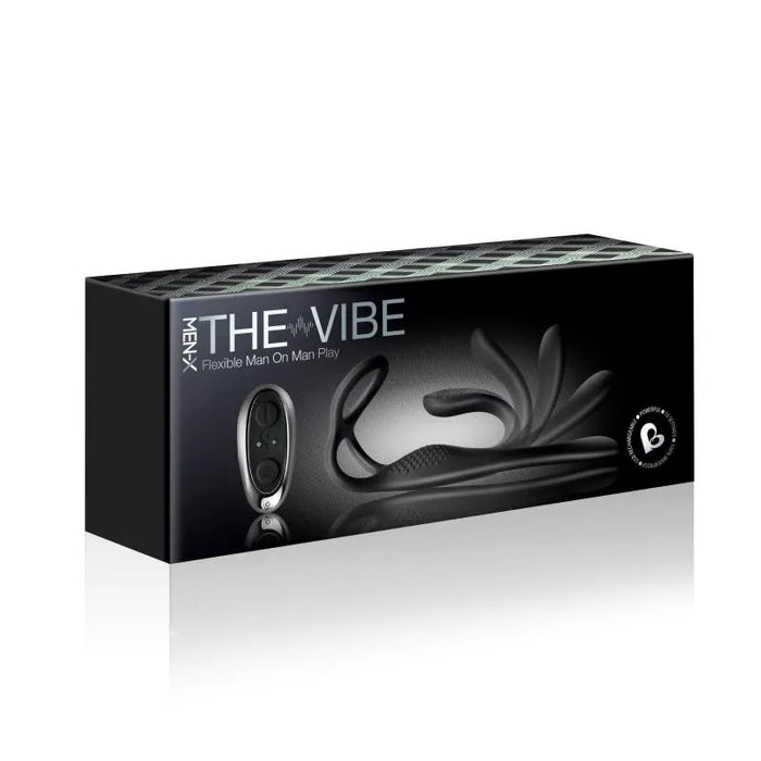 The-Vibe Silicone Rechargeable Anal Stimulator with Remote Control - Black/Silver