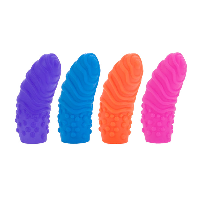 Intimate Play Silicone Finger Swirls Finger Massagers (4 Pack) - Multi-Colored