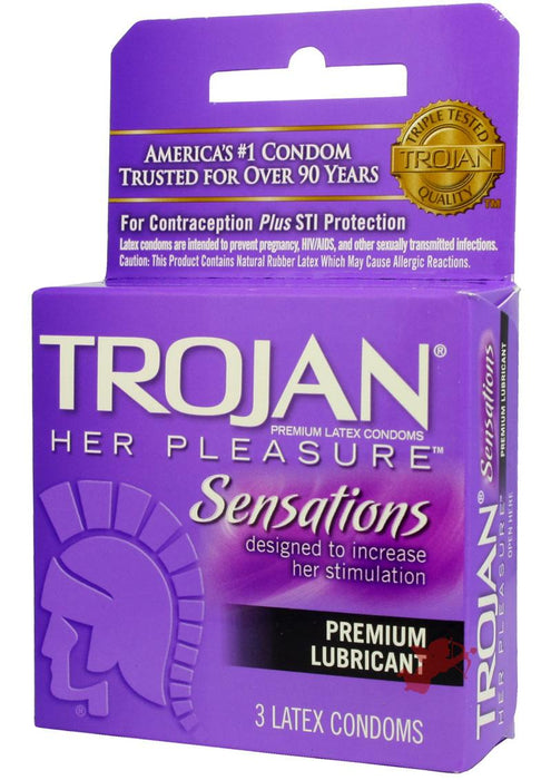 Trojan Her Pleasure Condoms - Box of 3
