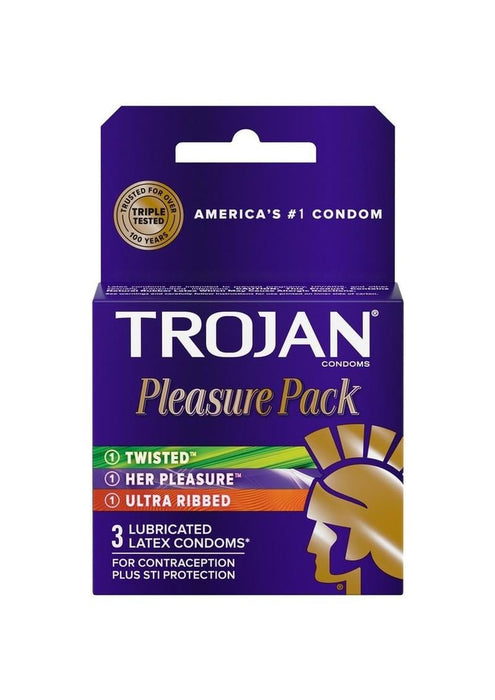 Trojan Pleasure Pack Condoms - Box of 3