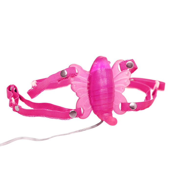 Venus Butterfly Strap-On with Remote Control - Pink