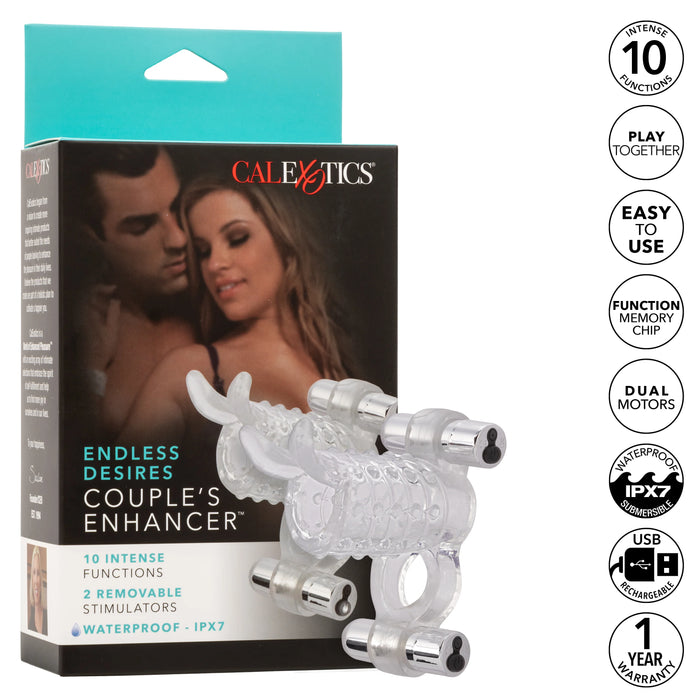 Endless Desires Couples Enhancer with Removable Bullets 4.25in - Clear