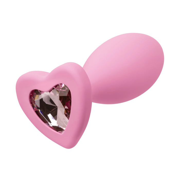 First Time Crystal Booty Duo Silicone Anal Plug (2 Pack) - Pink