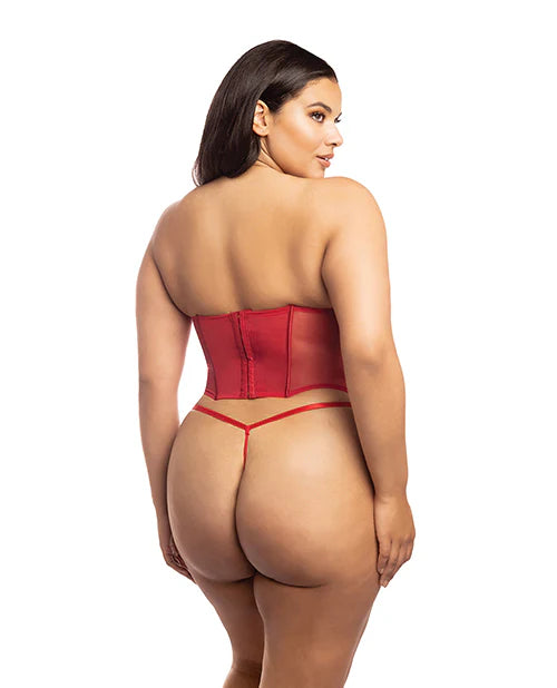 61-11529 Holiday Santa's Entourage Boned Velvet Bustier