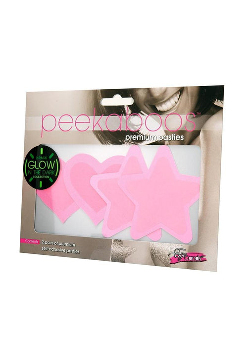 HOT PINK GLOW IN THE DARK HEARTS & STARS