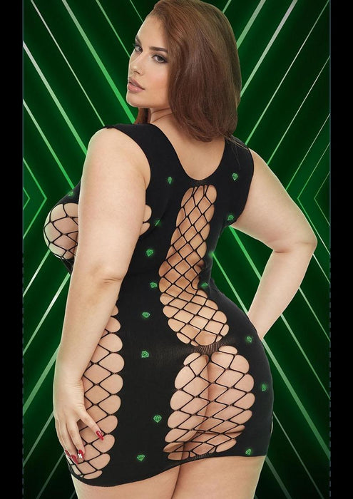 LC137 GLOWING GEMS FENCENET MINI DRESS