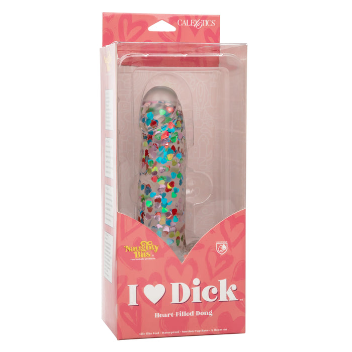 Naughty Bits I Love D Heart-Filled Dong - Clear
