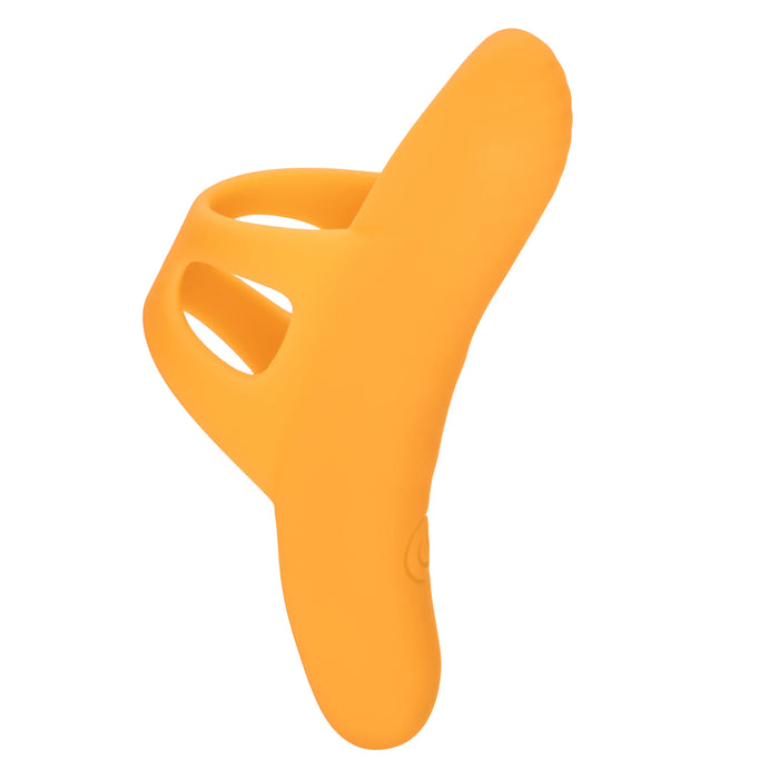 Neon Vibes The Pleasure Vibe Rechargeable Silicone Finger Vibrator - Orange