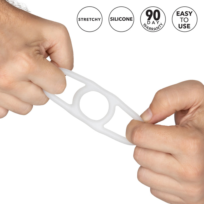 Commander Erection Enhancer Silicone Cock Ring - White