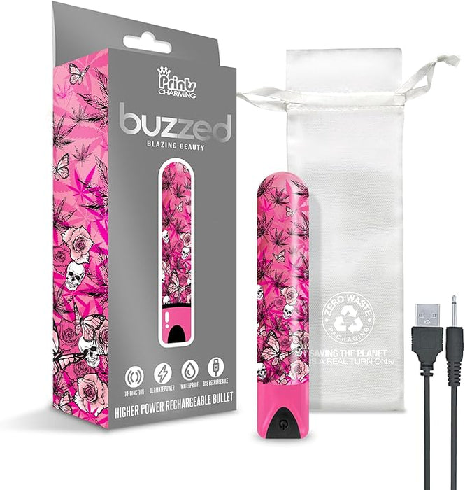 Prints Charming Buzzed Rechargeable Bullet - Blazing Beauty - Pink