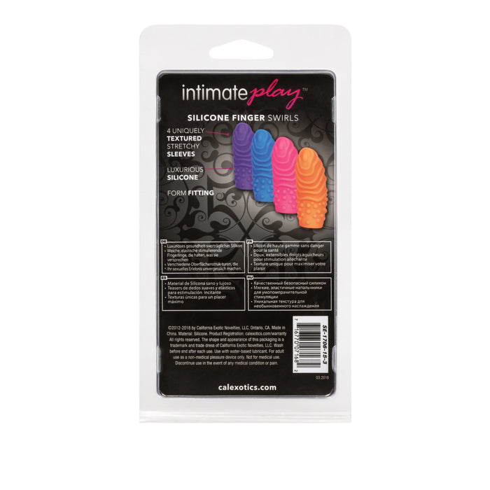 Intimate Play Silicone Finger Swirls Finger Massagers (4 Pack) - Multi-Colored