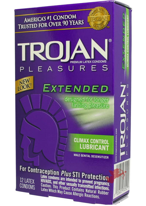 Trojan Extended Pleasure Condoms - Box of 12