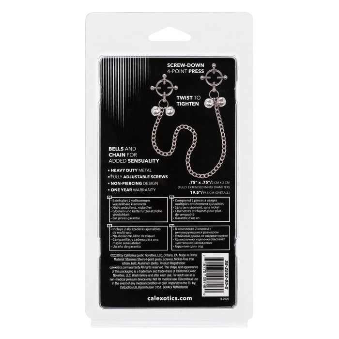 Nipple Grips 4-Point Nipple Press With Bells - Silver
