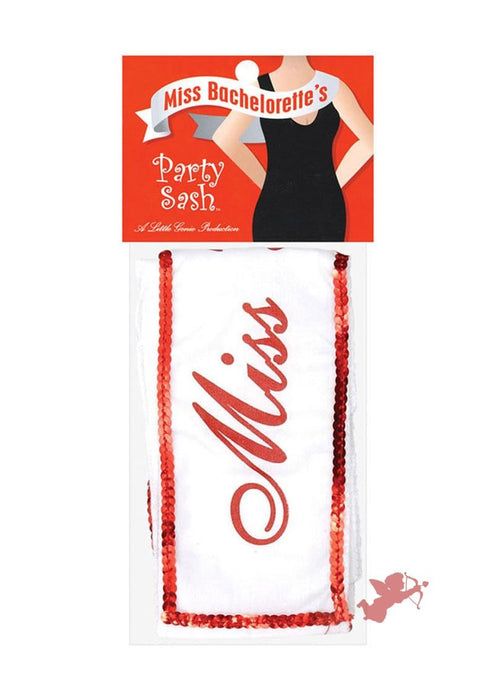 Miss Bachelorette Party Sash - White