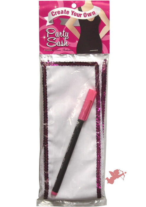 Create Your Own Party Sash - White