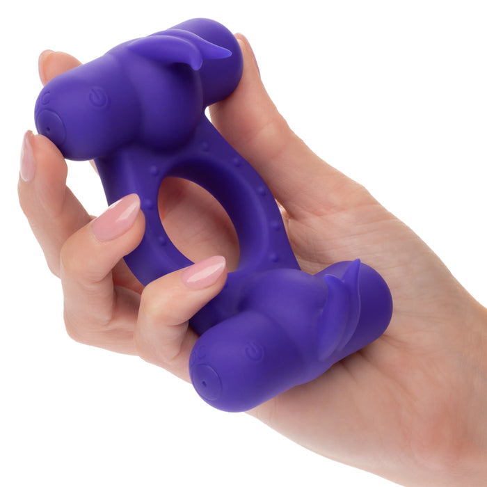 Couple's Enhancers Silicone Rechargeable Triple Orgasm Enhancer - Purple