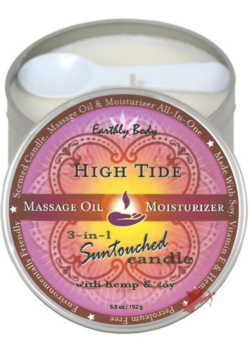 Earthly Body High Tide 6oz Hemp Seed 3 In 1 Massage Candle