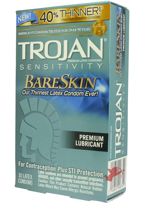 Trojan Condom Sensitivity Bare Skin Lubricated 10 Pack
