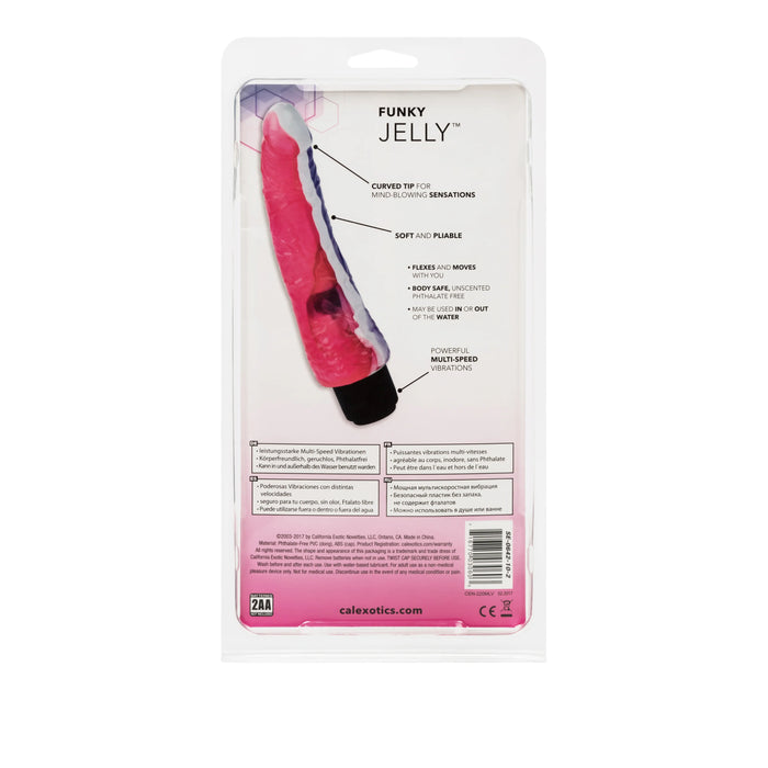 Funky Jelly Curved Vibrator - Multi-Colored