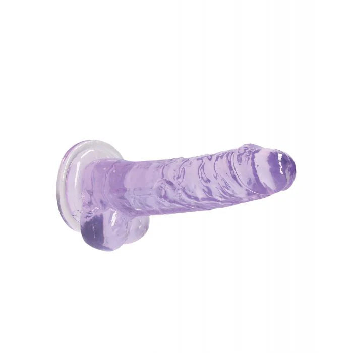 Crystal Clear 7'' Dildo w/Balls - Purple