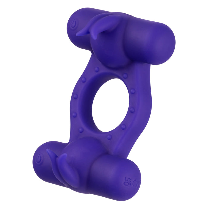 Couple's Enhancers Silicone Rechargeable Triple Orgasm Enhancer - Purple