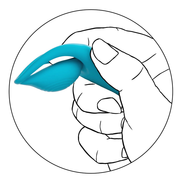 Neon Vibes The Orgasm Vibe Rechargeable Silicone Finger Vibrator - Blue