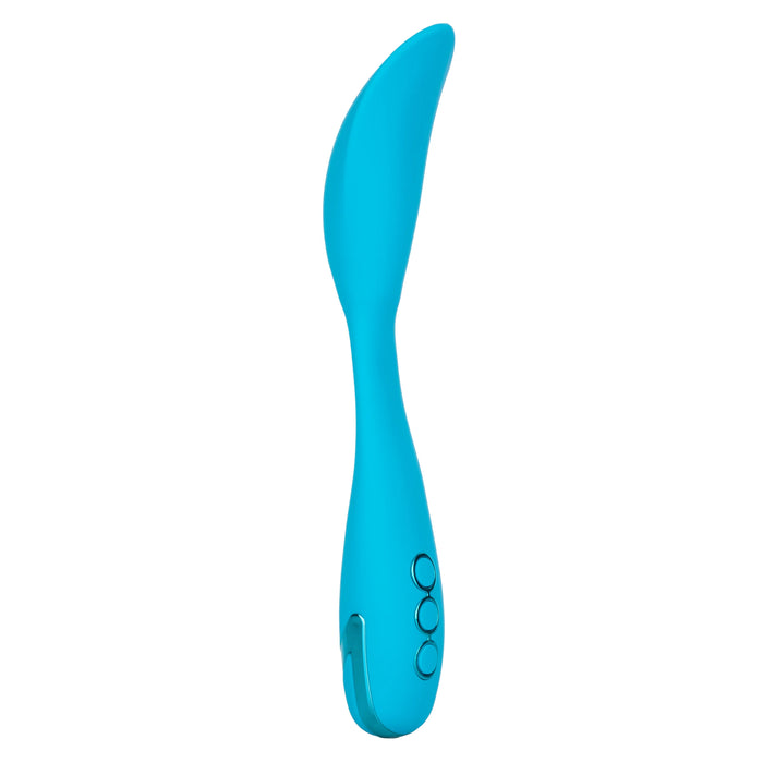 California Dreaming Palm Springs Pleaser Rechargeable Silicone Contoured Vibrator - Blue