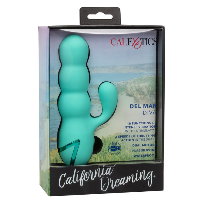 California Dreaming Del Mar Rechargeable Silicone Dual Stimulator - Teal