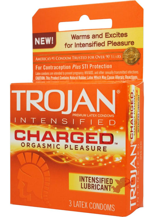 Trojan Intensified Charged Condoms - Box of 3