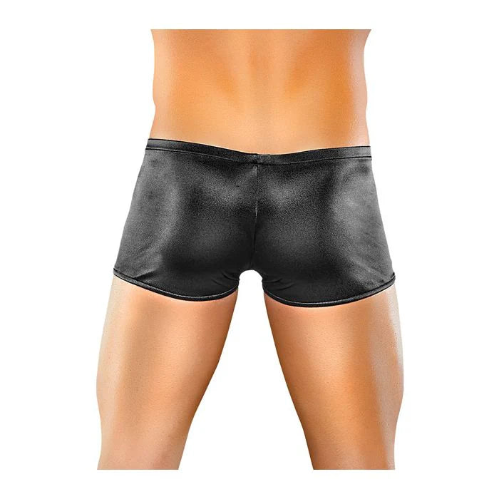 Large Male Power Satin Lycra Boxer Black