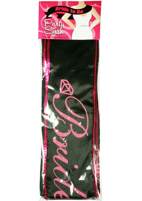 Bride To Be Adjustable Party Sash Black/Pink