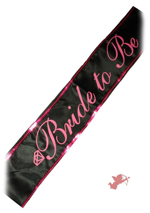 Bride To Be Adjustable Party Sash Black/Pink