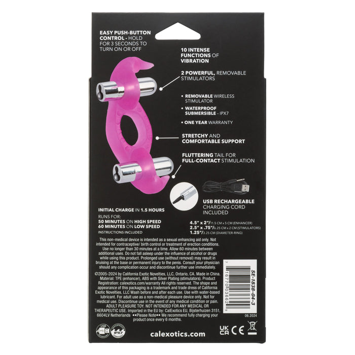 Calexotics Triple Orgasms Erection Enhancer With Dual Micro Stimulators Pink