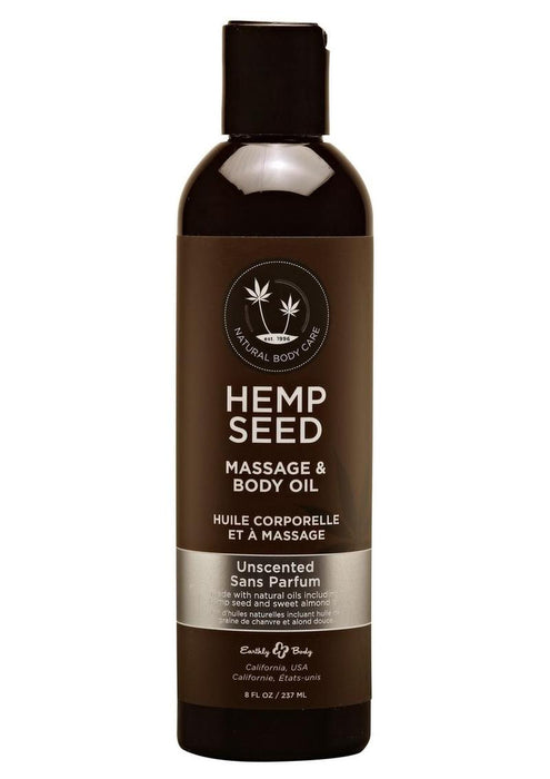 Earthly Body Hemp Seed Massage and Body Oil Unscented 8oz