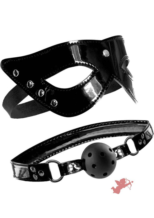 Fetish Fantasy Masquerade Mask & Ball Gag Set Black
