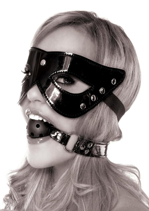 Fetish Fantasy Masquerade Mask & Ball Gag Set Black