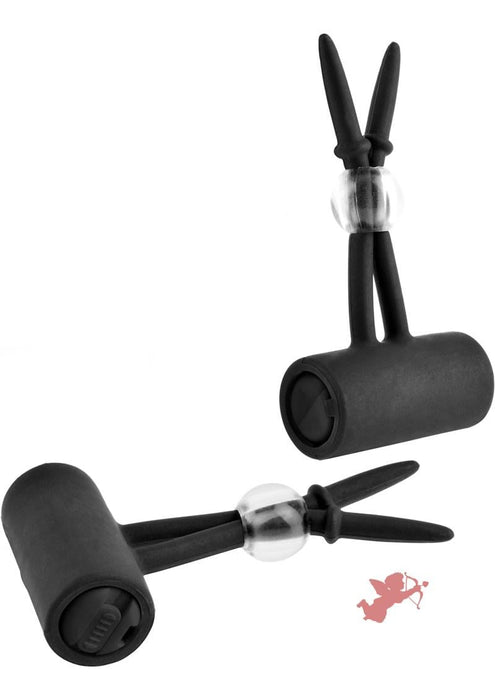 Vibrating Nipple Lassos Silicone Black