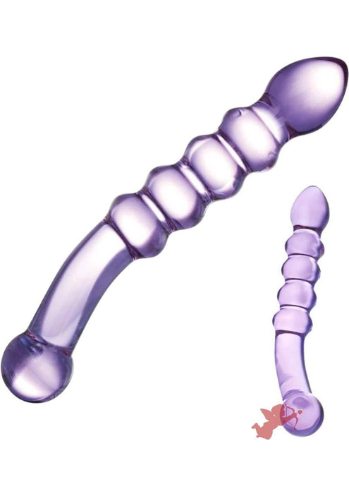 Glas Purple Rain Ribbed Dildo