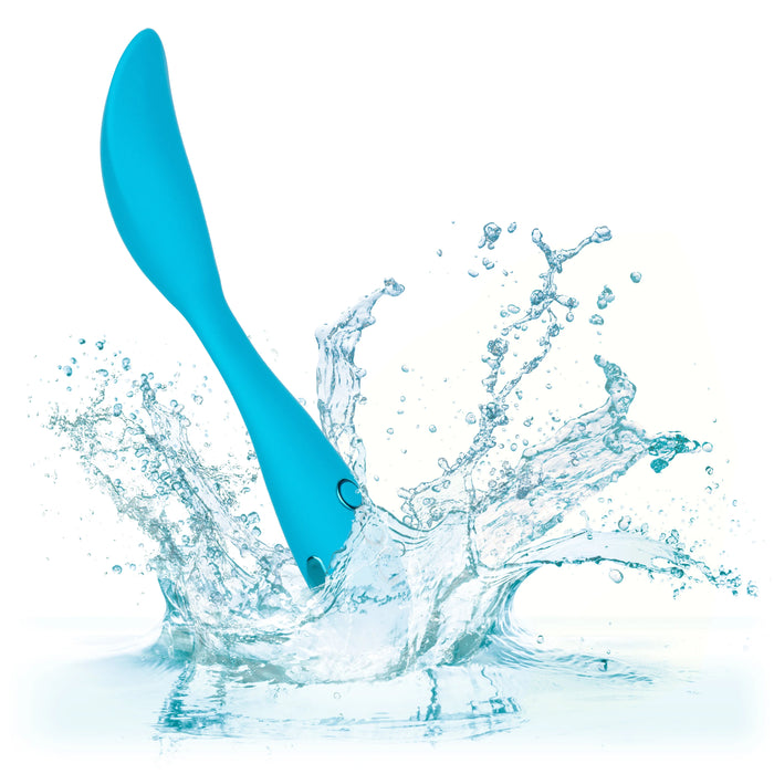 California Dreaming Palm Springs Pleaser Rechargeable Silicone Contoured Vibrator - Blue